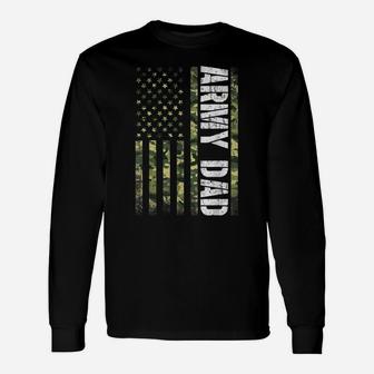 Proud Army Dad United States Usa Flag Gift For Father's Day Unisex Long Sleeve | Crazezy