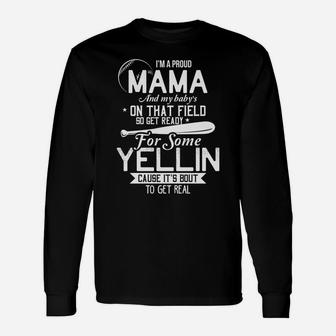 Proud Mama Baseball Funny Mom Of Baseball Player Gifts Unisex Long Sleeve | Crazezy