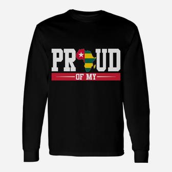 Proud Of My Togolese Roots With Togo Flag In Africa Map Sweatshirt Unisex Long Sleeve | Crazezy