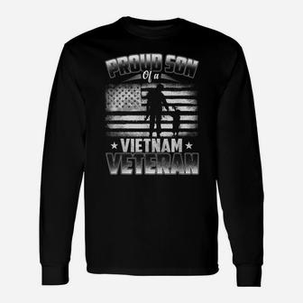 Proud Son Of A Vietnam Veteran - Patriotic Us Service Gift Unisex Long Sleeve | Crazezy UK
