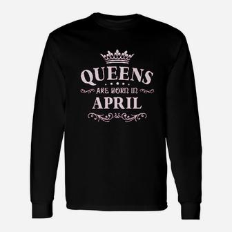 Queens Are Born In April Women Football Jersey Unisex Long Sleeve | Crazezy