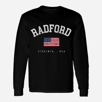 Radford Va Retro American Flag Usa City Name Sweatshirt Unisex Long Sleeve | Crazezy CA