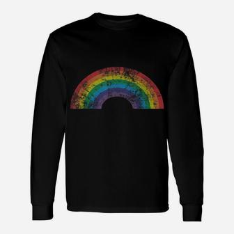 Rainbow Shirt Vintage Retro 80'S Style Gay Pride Gift Unisex Long Sleeve | Crazezy