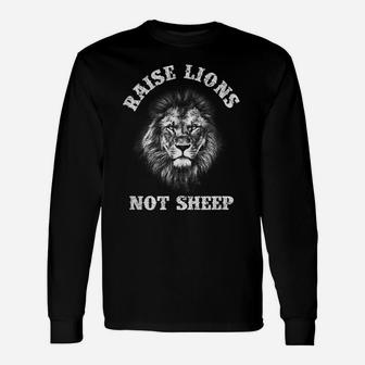 Raise Lions Not Sheep American Patriot Mens Patriotic Lion Unisex Long Sleeve | Crazezy UK