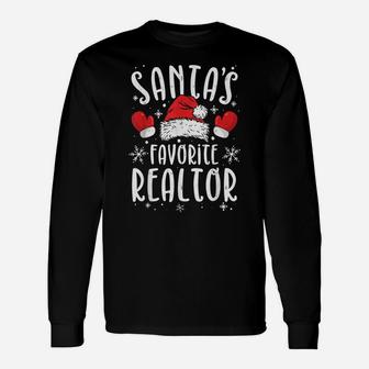 Real Estate Santa's Favorite Realtor Santas Favorite Ho Unisex Long Sleeve | Crazezy