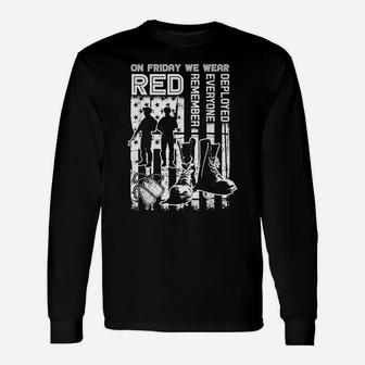 Red Friday Military Shirt On Friday We Wear Red Veteran Gift Unisex Long Sleeve | Crazezy UK