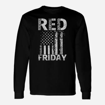 Red Friday Remember Everyone Deployed US Flag T Shirt Unisex Long Sleeve | Crazezy DE