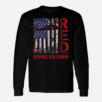 Red Friday Support Our Troops Us Flag Military Army Veteran Unisex Long Sleeve | Crazezy UK