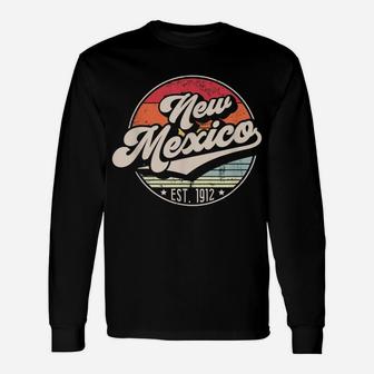 Retro New Mexico Home State Nm Cool 70S Style Sunset Gift Unisex Long Sleeve | Crazezy