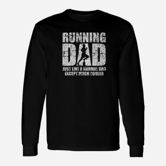 Running Dad Marathon Race Sport Daddy Distressed Shirt Unisex Long Sleeve | Crazezy AU