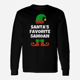 Santa's Favorite Samoan Gift Funny Christmas Samoa Unisex Long Sleeve | Crazezy