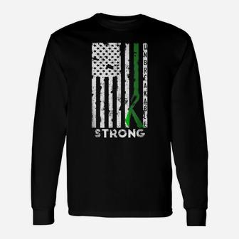 Scoliosis Awareness Month Tshirt Ribbon American Flag Tee Unisex Long Sleeve | Crazezy