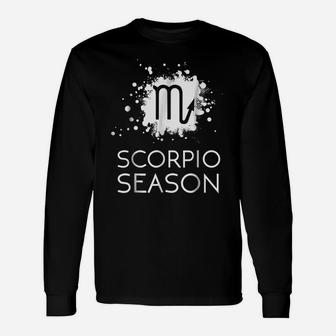 Scorpio Season Zodiac Sign Horoscope T Shirt Unisex Long Sleeve | Crazezy