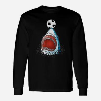 Shark Soccer Shirt, Funny Cute Animal Lover Sports Gift Boys Unisex Long Sleeve | Crazezy DE