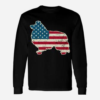 Shetland Sheepdog 4Th Of July Men Usa American Flag Sheltie Sweatshirt Unisex Long Sleeve | Crazezy CA
