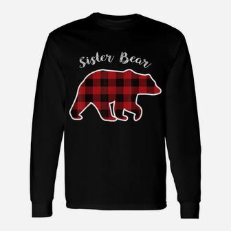 Sister Bear | Women Red Plaid Christmas Pajama Family Gift Unisex Long Sleeve | Crazezy