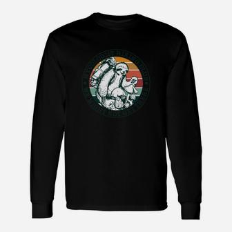 Sloth Mycologist Hiking Club We Might Not Get There Vintage Unisex Long Sleeve | Crazezy