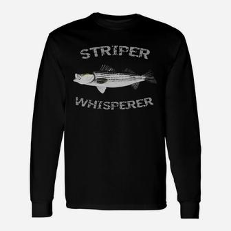 Striper Whisperer Striped Bass T-shirt Striper Fishing Shirt Unisex Long Sleeve | Crazezy