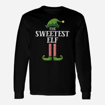 Sweetest Elf Matching Family Group Christmas Party Pajama Unisex Long Sleeve | Crazezy