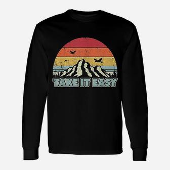 Take It Easy Retro Style Outdoors Camping Unisex Long Sleeve | Crazezy