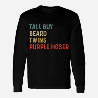 Tall Guy Beard Twins Purple Hoser Vintage Unisex Long Sleeve | Crazezy