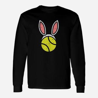 Tennis Ball Bunny Ears Funny Easter Player Coach Gift Unisex Long Sleeve | Crazezy