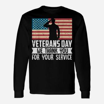 Thank You For Your Service Patriotic Veterans Day Unisex Long Sleeve | Crazezy UK
