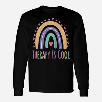 Therapy Is Cool Self Care Mental Health Awareness Gift Women Raglan Baseball Tee Unisex Long Sleeve | Crazezy