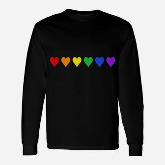 Tiny Rainbow Hearts Pride Month Flag LGBT Rights Unisex Long Sleeve | Crazezy