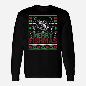 Ugly Fishing Christmas Bass Fish Apparel, Merry Fishmas Unisex Long Sleeve | Crazezy CA
