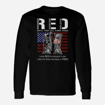 Until They Come Home My Soldier Red Friday Military Us Flag Unisex Long Sleeve | Crazezy UK