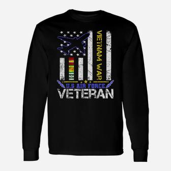 US Air Force Vietnam Veteran, Military Veteran Us Flag Gift Unisex Long Sleeve | Crazezy