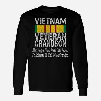 Us Military Family Vietnam Veteran Grandson Gift Unisex Long Sleeve | Crazezy