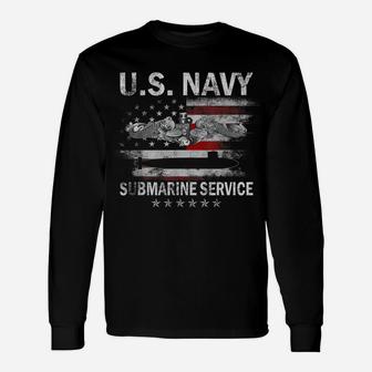 US Navy Submarines Silent Service Vintage Veterans Day Gift Unisex Long Sleeve | Crazezy