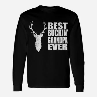 Usa Flag Best Buckin Grandpa Ever Deer Hunting Gifts For Men Unisex Long Sleeve | Crazezy