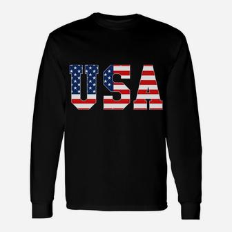 Usa Patriotic American Flag Hoodie Sweatshirt Red White Blue Unisex Long Sleeve | Crazezy AU