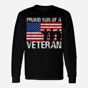 Usa United States Military Family Proud Son Of A Veteran Unisex Long Sleeve | Crazezy