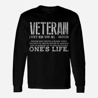 Veteran Wrote Blank Check Payable United States Of America Unisex Long Sleeve | Crazezy