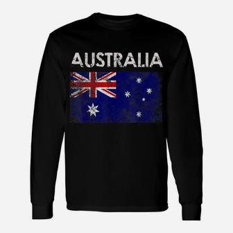 Vintage Australia Australian Flag Pride Gift Unisex Long Sleeve | Crazezy AU