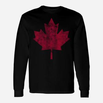 Vintage Canada Flag Retro Canadian Souvenir Gift Maple Leaf Sweatshirt Unisex Long Sleeve | Crazezy