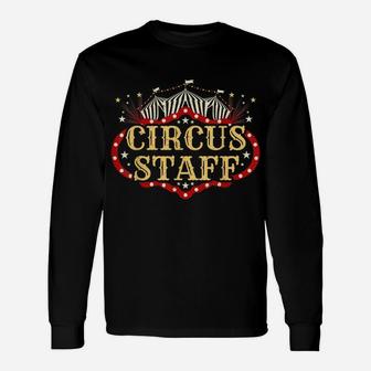 Vintage Circus Themed Birthday Party T Shirt - Event Staff Unisex Long Sleeve | Crazezy