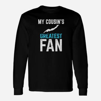 Vintage Graphic My Cousin Greatest Fan Swimming Unisex Long Sleeve | Crazezy