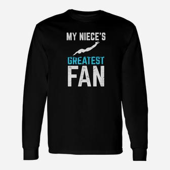Vintage Graphic My Niece Greatest Fan Swimming Unisex Long Sleeve | Crazezy