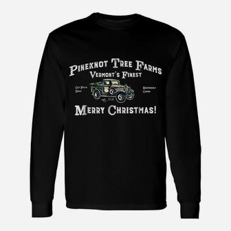 Vintage Merry Christmas Tree Farm Delivery Truck T-Shirt Unisex Long Sleeve | Crazezy
