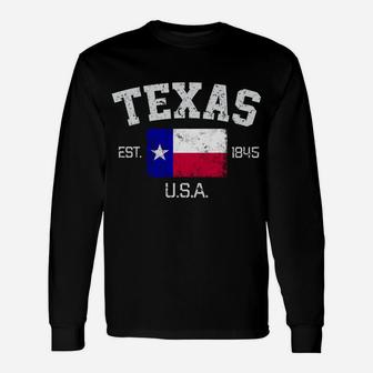 Vintage Texas Austin Est 1845 Souvenir Gift Unisex Long Sleeve | Crazezy AU