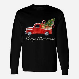 Vintage Truck Wagon Driving Home For Christmas T Shirt Unisex Long Sleeve | Crazezy AU