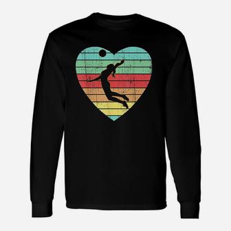 Vintage Valentines Day Heart Gifts Volleyball Player Girl Unisex Long Sleeve | Crazezy DE
