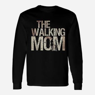 Walking Mom Zombie Woman And Kid Mothers Day Unisex Long Sleeve | Crazezy UK