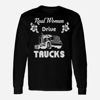 Woman Trucker Women Driver Semi-Truck Big Rig 2 Unisex Long Sleeve | Crazezy