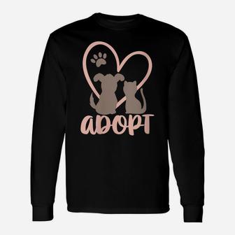 Womens Adopt Rescue Pet Owner Rescue Mom Or Dad - Dog And Cat Unisex Long Sleeve | Crazezy